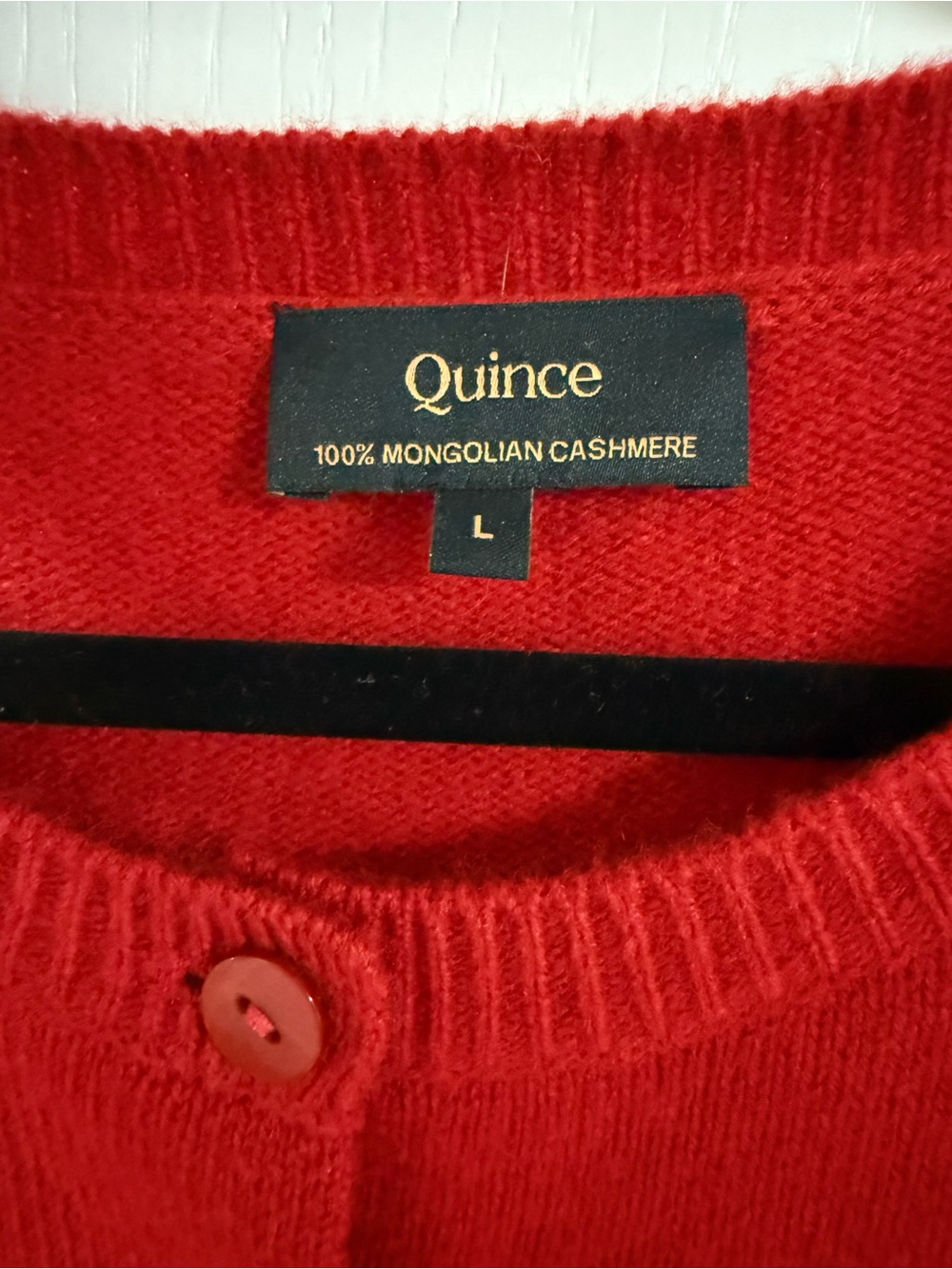 Quince Classic Red Button-Down Cashmere Cardigan size large - Picture 6 of 7